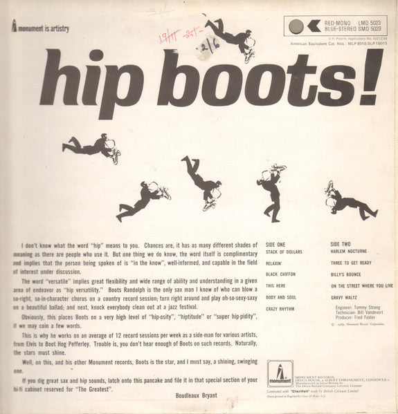 Boots Randolph : Hip Boots! (LP, Album)