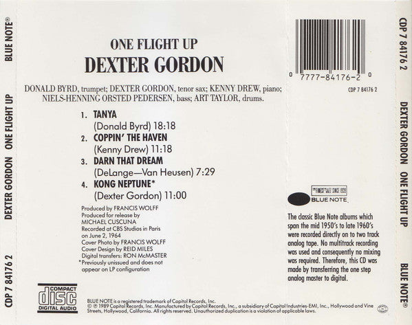 Dexter Gordon : One Flight Up (CD, Album, RE, Cap)