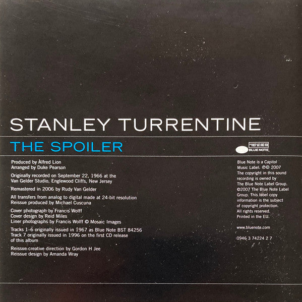 Stanley Turrentine : The Spoiler (CD, Album, RE, RM)