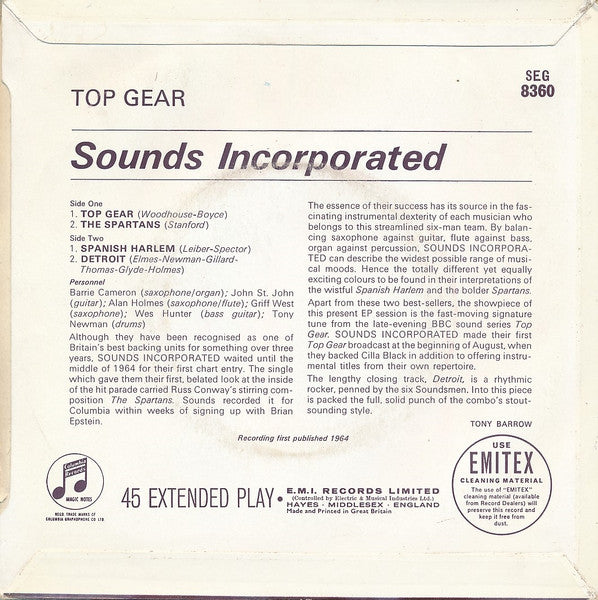 Sounds Incorporated : Top Gear (7", EP)