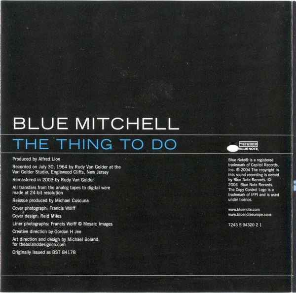 Blue Mitchell : The Thing To Do (CD, Album, Copy Prot., RE, RM)