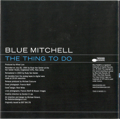 Blue Mitchell : The Thing To Do (CD, Album, Copy Prot., RE, RM)