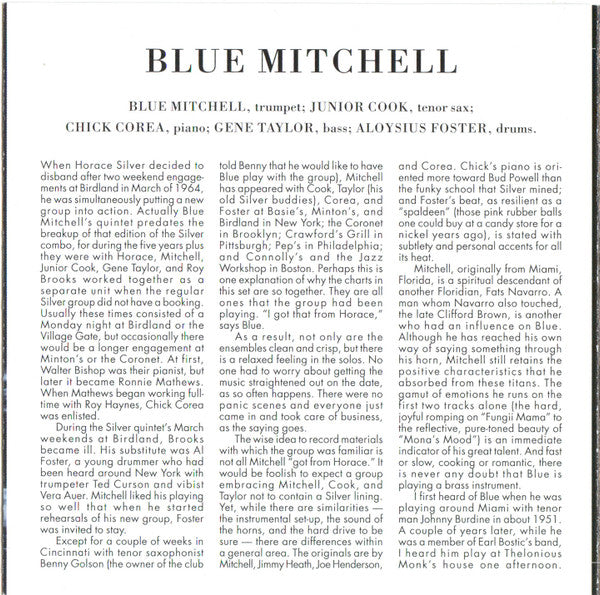 Blue Mitchell : The Thing To Do (CD, Album, Copy Prot., RE, RM)