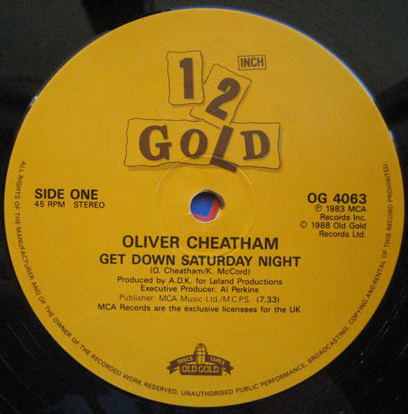 Oliver Cheatham / Al Hudson & The Partners : Get Down Saturday Night / You Can Do It (12", RE)