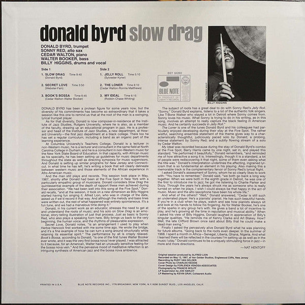 Donald Byrd : Slow Drag (LP, Album, RE, Gat)