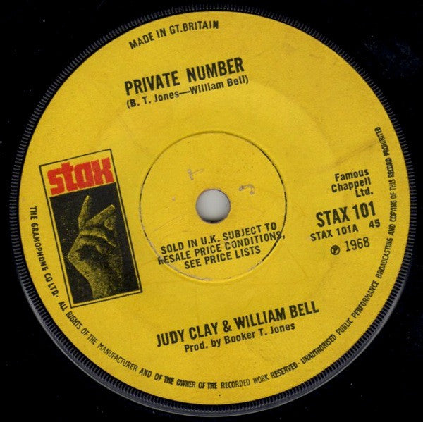 Judy Clay & William Bell : Private Number (7", Single, Sol)