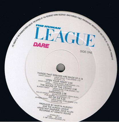 The Human League : Dare (LP, Album, CBS)