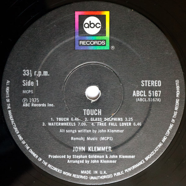 John Klemmer : Touch (LP, Album)