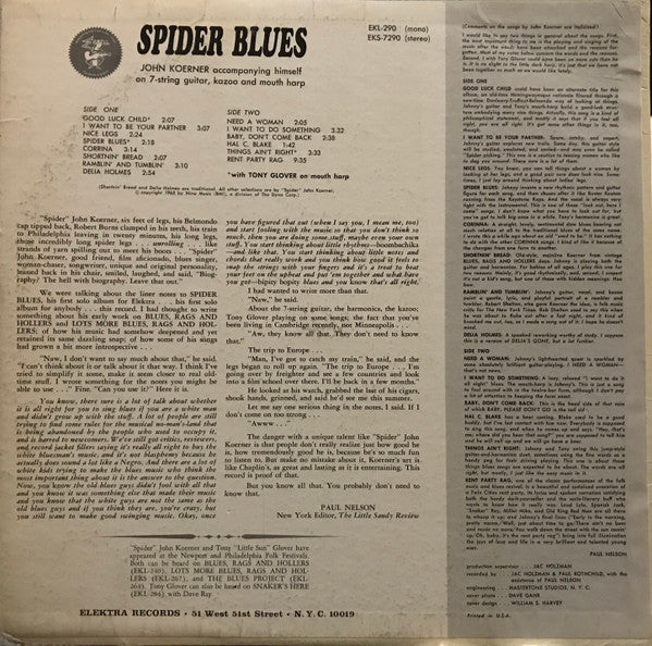 John Koerner : Spider Blues (LP, RE)