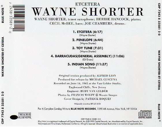 Wayne Shorter : Etcetera (CD, Album, Ltd, RE, RM)