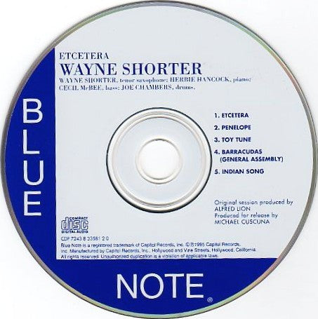 Wayne Shorter : Etcetera (CD, Album, Ltd, RE, RM)