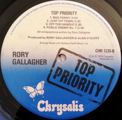 Rory Gallagher : Top Priority (LP, Album, Red)