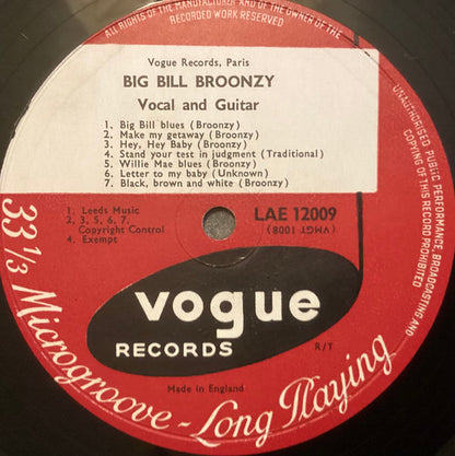 Big Bill Broonzy : Big Bill Blues (LP, Album)