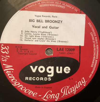 Big Bill Broonzy : Big Bill Blues (LP, Album)