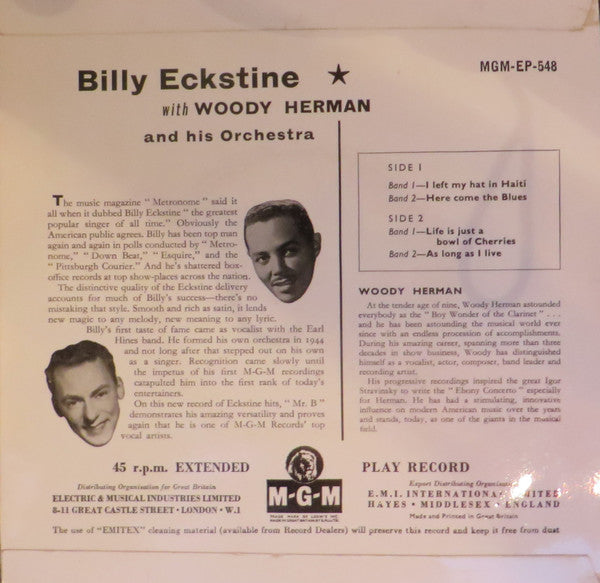 Billy Eckstine with Woody Herman And His Orchestra : Billy Eckstine With Woody Herman (7", EP)