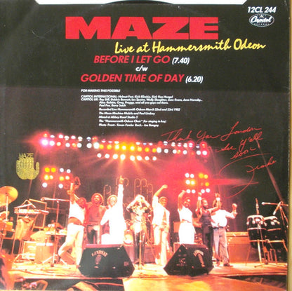 Maze Featuring Frankie Beverly : Before I Let Go / Golden Time Of The Day (12")