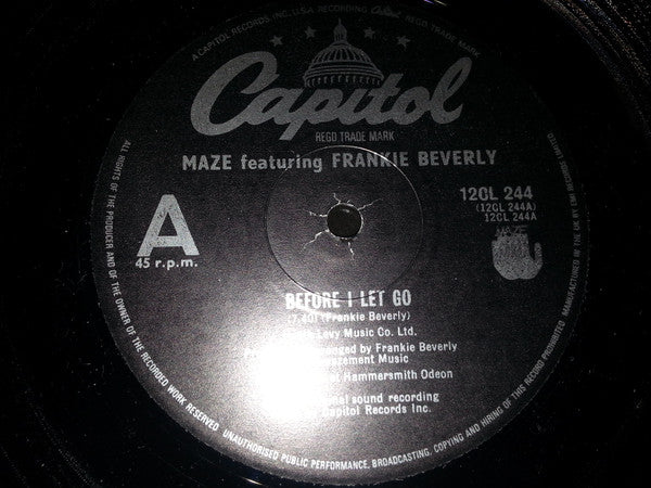 Maze Featuring Frankie Beverly : Before I Let Go / Golden Time Of The Day (12")