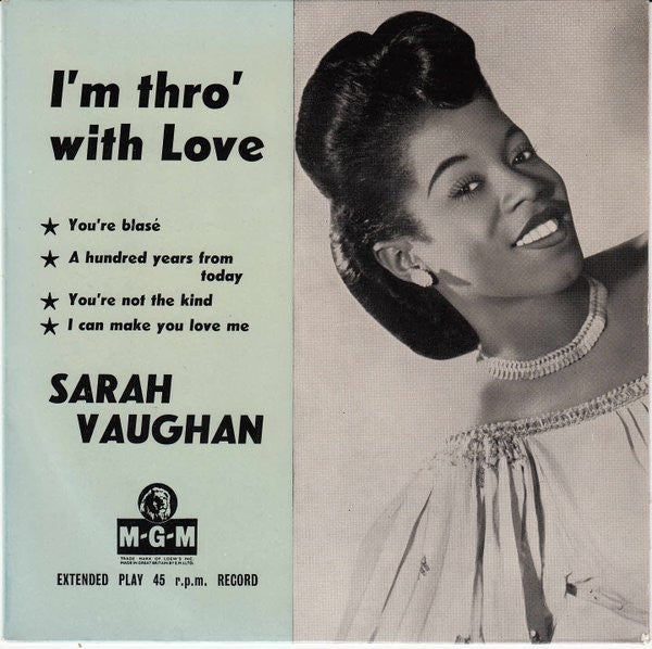 Sarah Vaughan : I'm Thro' With Love (7", EP)