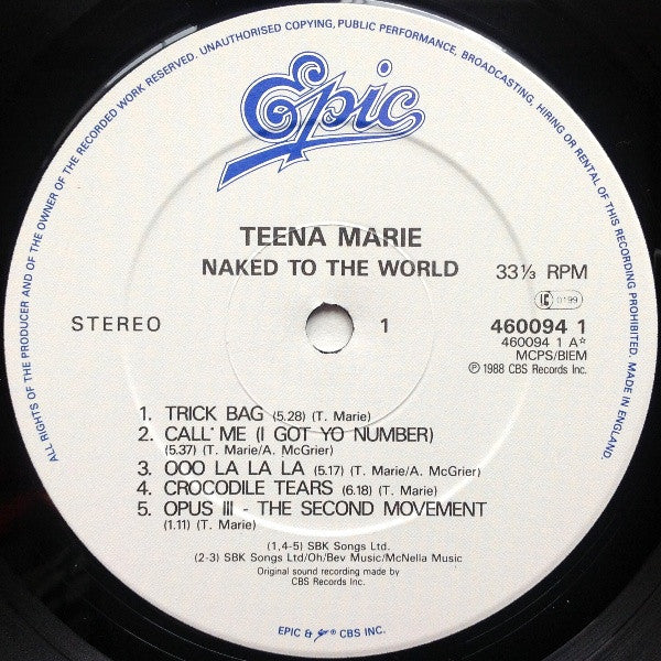 Teena Marie : Naked To The World (LP, Album)