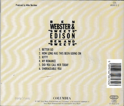 Ben Webster & Harry Edison : Ben And "Sweets" (CD, Album, RE, RM)