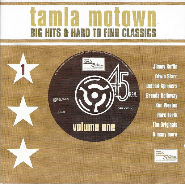 Various : Tamla Motown Big Hits & Hard To Find Classics (Volume One) (CD, Comp, RE, Dis)