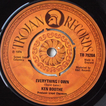 Ken Boothe : Everything I Own (7", Single)