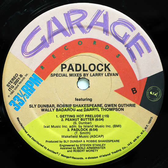 Larry Levan Featuring Sly Dunbar, Robbie Shakespeare, Gwen Guthrie, Wally Badarou, Darryl Thompson* : Padlock (Special Mixes) (LP, MiniAlbum)