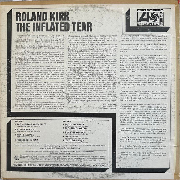 Roland Kirk : The Inflated Tear (LP, Album, RE, PRC)