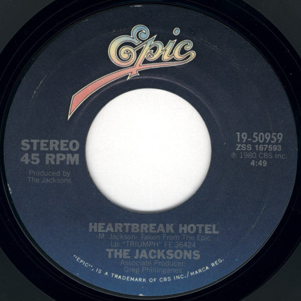 The Jacksons : Heartbreak Hotel (7", Styrene, Ter)