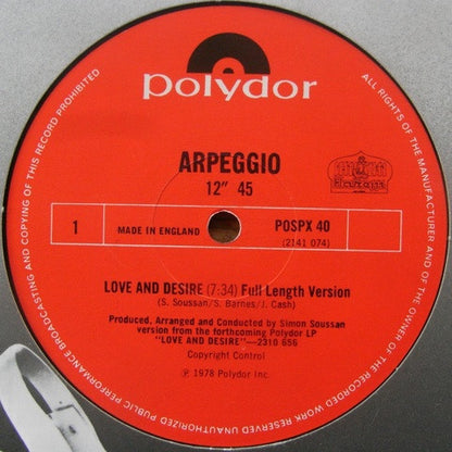 Arpeggio (2) : Love And Desire (12")