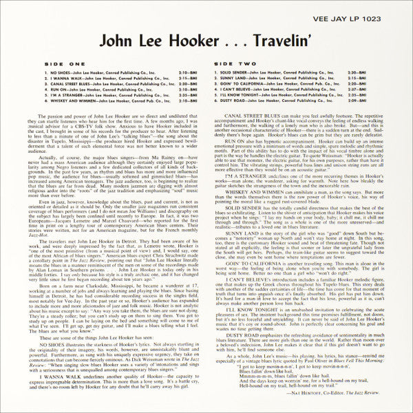 John Lee Hooker : Travelin' (LP, Album, RE)