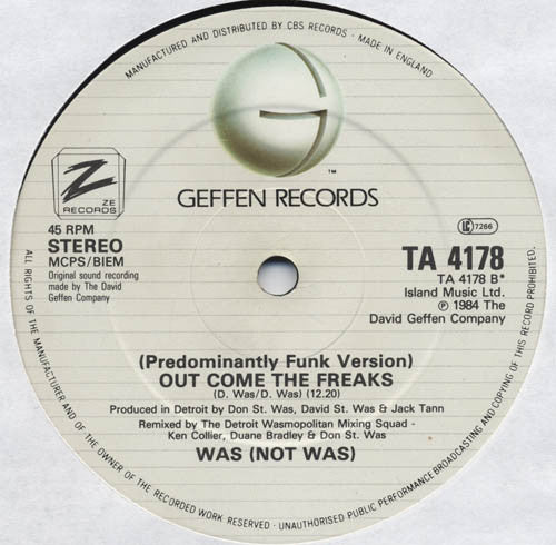 Was (Not Was) : (Return To The Valley Of) Out Come The Freaks - Remixed Version (12", Single)