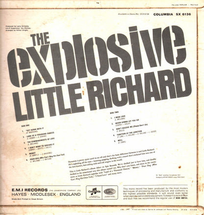 Little Richard : The Explosive Little Richard (LP, Album, Mono)