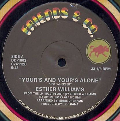 Esther Williams : Your's And Your's Alone / Last Night Changed It All (I Really Had A Ball) (12", RE, Unofficial)