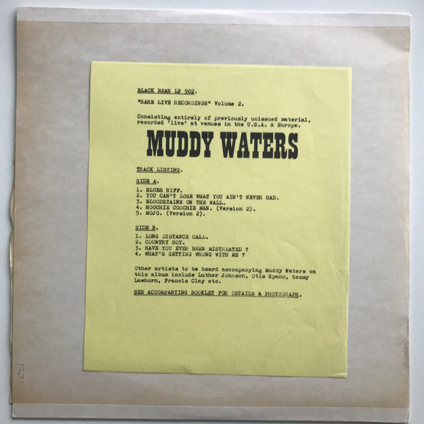 Muddy Waters : Rare Live Recordings Volume Two (LP, Ltd)