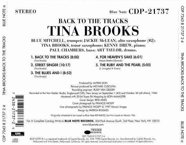 Tina Brooks : Back To The Tracks (CD, Album, Ltd, RE)