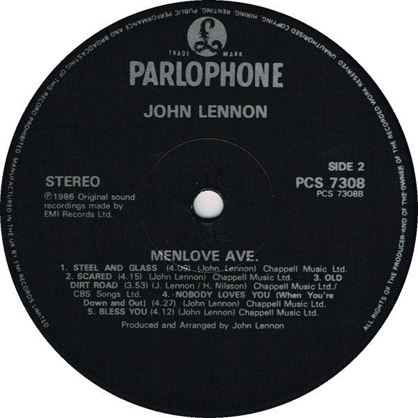 John Lennon : Menlove Ave (LP, Album)