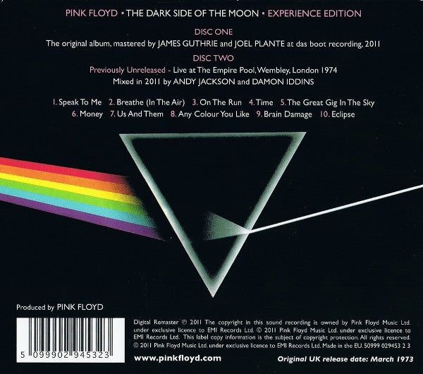 Pink Floyd : The Dark Side Of The Moon (CD, Album, RE, RM + CD + Exp)