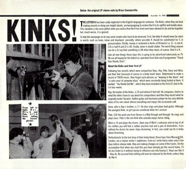 The Kinks : Kinks (CD, Album, RE, RM + CD, Album, Mono, RE, RM + Dlx)