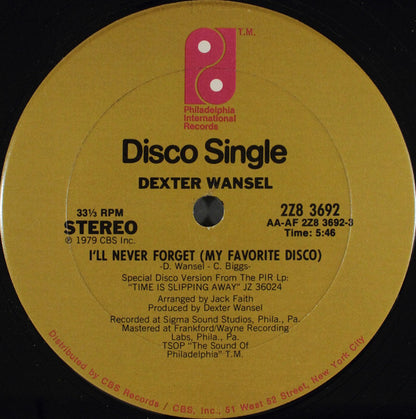 Dexter Wansel : I'll Never Forget (My Favorite Disco) (12", Single)