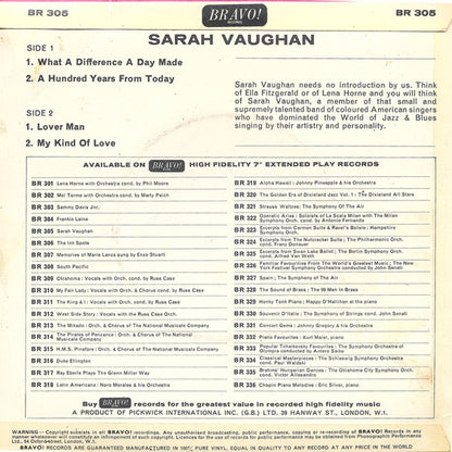 Sarah Vaughan : Sarah Vaughan (7", EP)