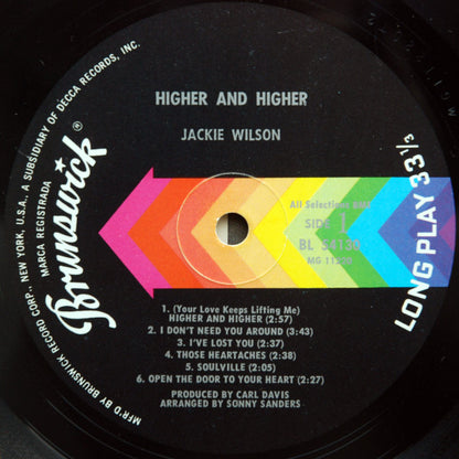 Jackie Wilson : Higher And Higher (LP, Album, Mono, Glo)