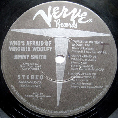 Jimmy Smith : Who's Afraid Of Virginia Woolf? (LP, Album, Club, RE)