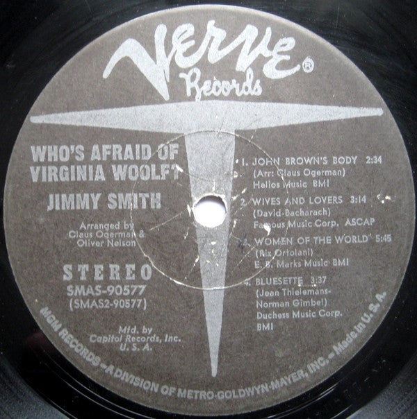 Jimmy Smith : Who's Afraid Of Virginia Woolf? (LP, Album, Club, RE)