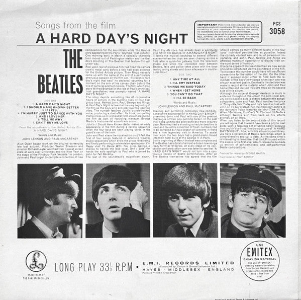 The Beatles : A Hard Day's Night (LP, Album, RE)