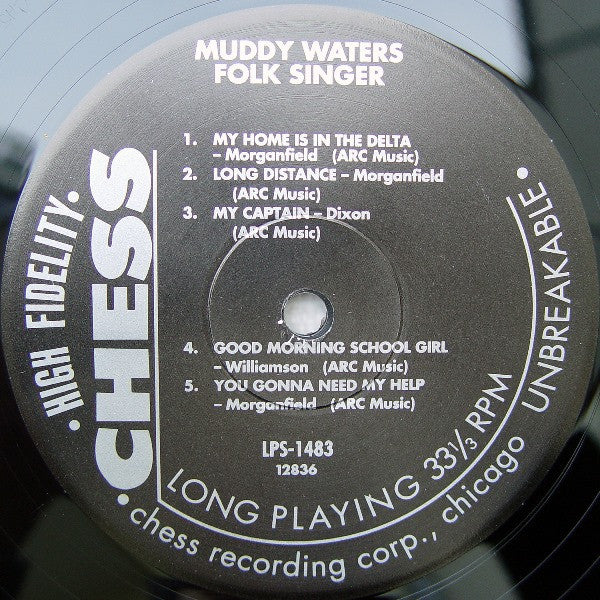 Muddy Waters : Folk Singer (LP, Album, RE, RP, 200)