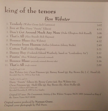 Ben Webster : King Of The Tenors (CD, Album, RE)