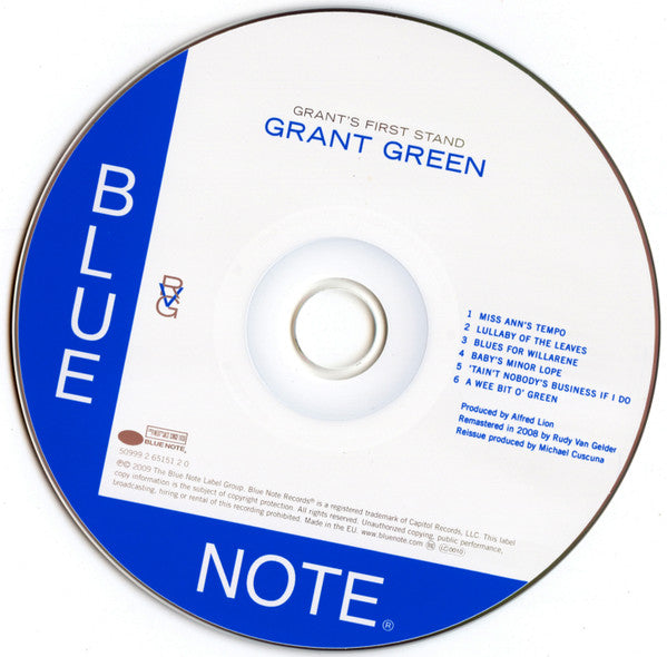 Grant Green : Grant's First Stand (CD, Album, RE, RM)