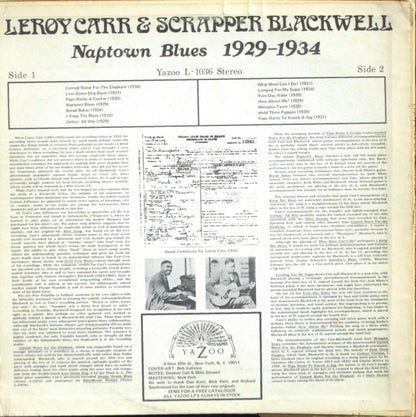 Leroy Carr & Scrapper Blackwell : Naptown Blues 1929-1934 (LP, Comp)