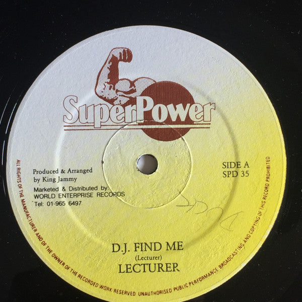 Lecturer : D.J. Find Me (12", Single)